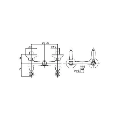 Смеситель CEZARES DIAMOND-D-02-Sw для душа,бронза