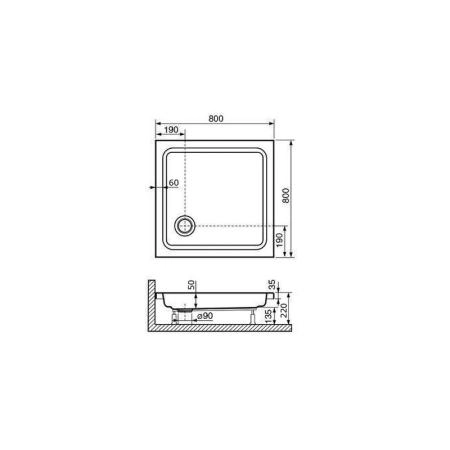 Поддон для душа RGW STYLE KV 16180188-11 80x80 см акрил