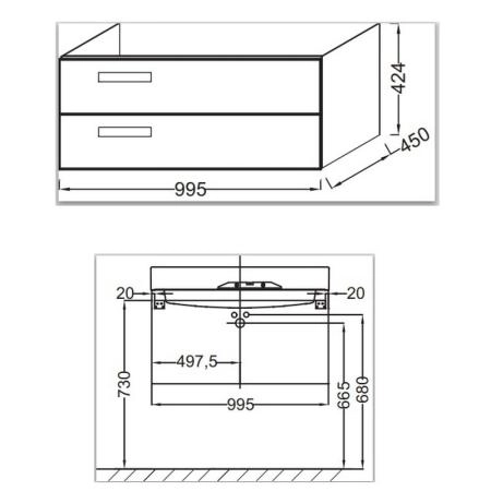 Тумба под раковину Jacob Delafon RYTHMIK EB1304-G80 100 см светло - коричневый