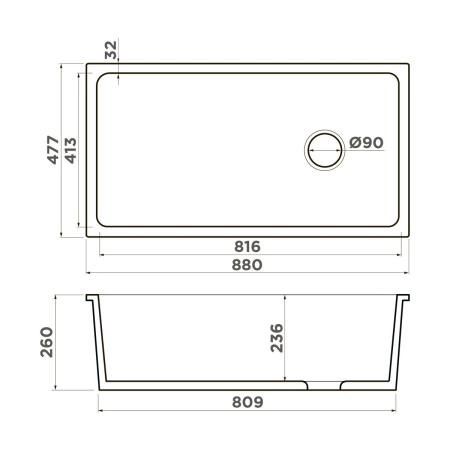 Кухонная мойка Omoikiri Tokara 88-U/I-WH Glossy Side Natceramic/белый 4993867