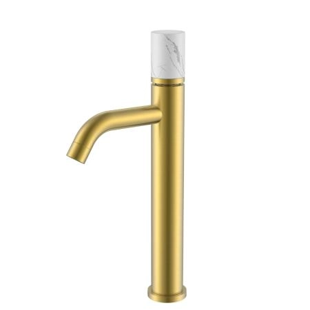 Смеситель STICK Boheme для умыв.выс.MATT GOLD MRAMOR WHITE_Комплект 122-MG-MR-W