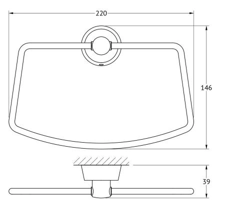 Держатель полотенца FBS Vizovice VIZ 022 трапециевидный хром