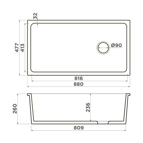 Кухонная мойка Omoikiri Tokara 88-U/I-WH Glossy Side Natceramic/белый 4993867