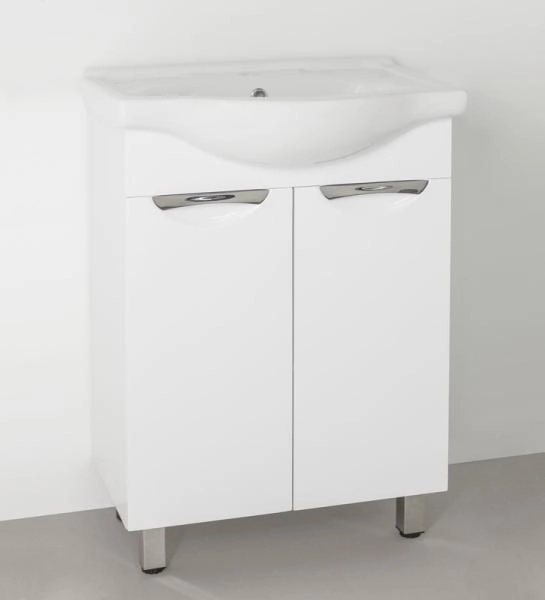 Тумба под раковину Style Line Elfante Жасмин 60 напольная с дверками, белая