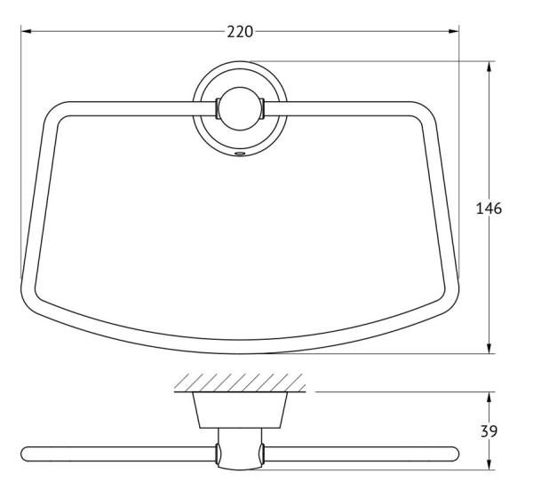 Держатель полотенца FBS Vizovice VIZ 022 трапециевидный хром