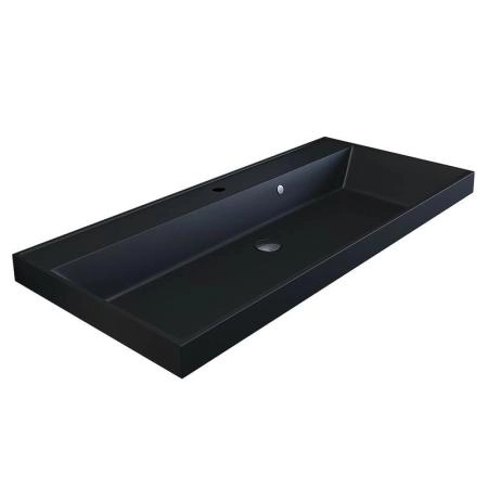 Раковина кварцевая Uperwood Classic Quartz 100 см, черная матовая, уголь