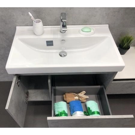 Тумба с раковиной Comforty Осло-80 бетон светлый