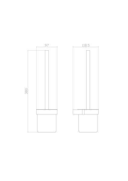 Туалетный ершик в комплекте WONZON & WOGHAND CARBON, Черный (WW-7729)