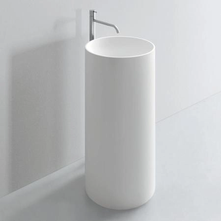 NOORTH milldue edition TUBE Раковина d44xh87 напольная из Ceramilux, слив в стену, без отв., без перелива, цвет: белый матовый