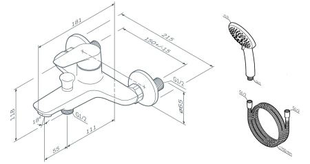 Смеситель для ванны AM.PM Joy F85E15000 хром