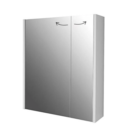 Шкаф зеркальный Dreja PRIME 60 см, 2 дверцы, 2 стеклянные полки, белый 99.9304