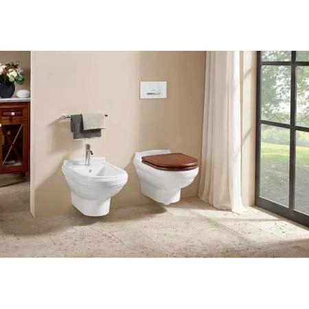Villeroy&Boch Hommage Унитаз 37х60х34.5см., подвесной, CeramicPlus, цвет: альпийский белый