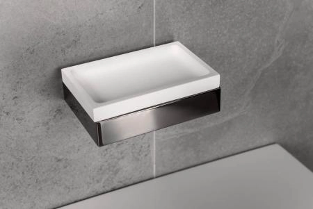 Мыльница Boheme настенная Qubic Shine Gun Metal 10723-SGM