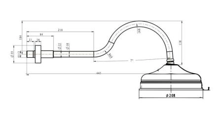 Встроенный верхний душ (20см) Boheme BRILLANTE 415
