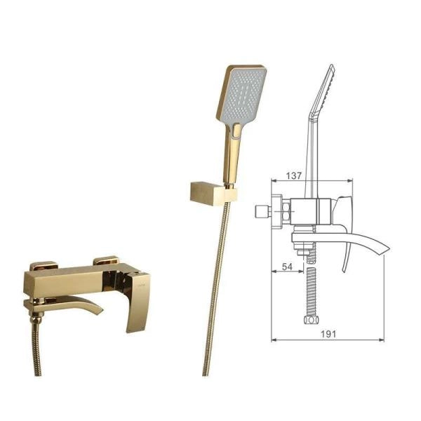 Смеситель Gappo G3207-3 для ванны  золото