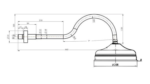 Встроенный верхний душ (20см) Boheme BRILLANTE 415
