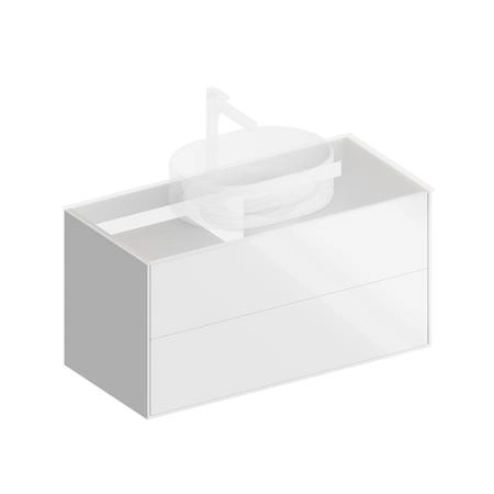Тумба Kerama Marazzi PLAZA MODERN ПЛАЗА МОДЕРН PLB.M.100.2\WHT.V подвесная 100 белый 2 ящика