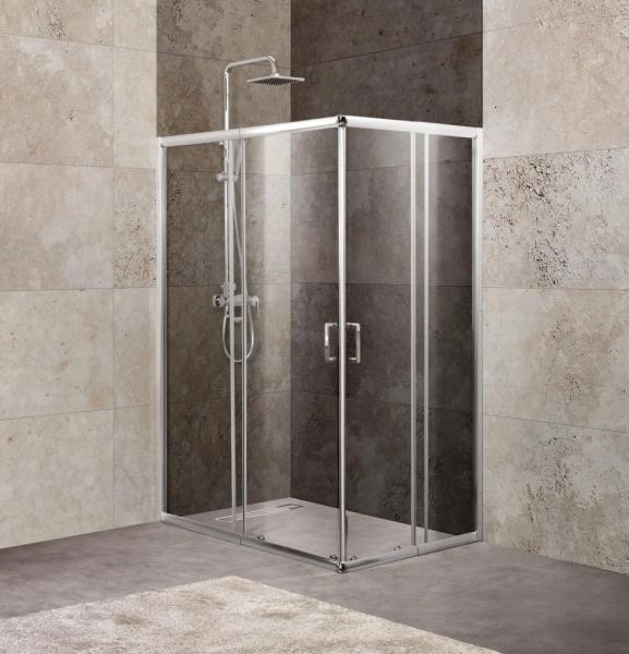 Душевой уголок BelBagno UNIQUE 100-115x75-90 прозрачное стекло 5 мм профиль хром UNIQUE-AH-2-100/115-75/90-C-Cr