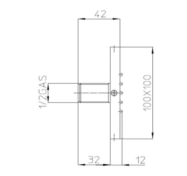 Душевая форсунка Bossini Cubic Flat Wall I00176.073, черный матовый
