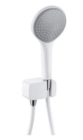 Душевой гарнитур Kludi Freshline 1S 6787091-00 для ванны, держатель квадратный, цвет белый