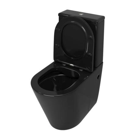 Унитаз Grossman GR-4480BS Color (620*365*810) ЧЕРНЫЙ напольный Безободковый с тонкой крышкой