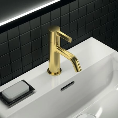 Ideal Standard Joy Смеситель для раковины, на 1 отв., с донным клапаном, цвет: PVD Brushed Gold (Шлифованное Золото)