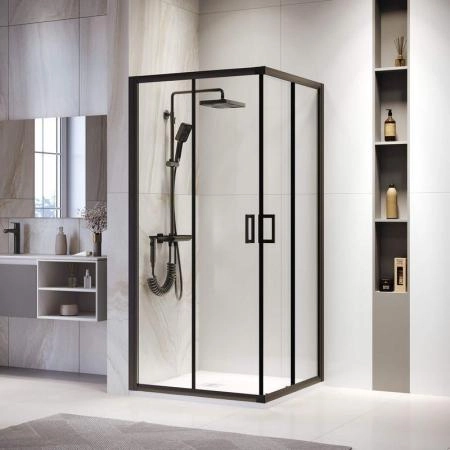Душевой уголок RGW PA-39B Passage 100x100 Черный матовый прозрачное