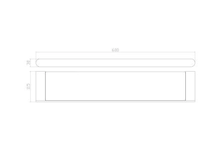 Стеклянная полка для ванной WONZON & WOGHAND CARBON, Черный (WW-7727)