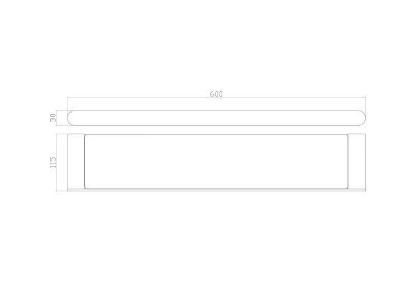 Стеклянная полка для ванной WONZON & WOGHAND CARBON, Черный (WW-7727)