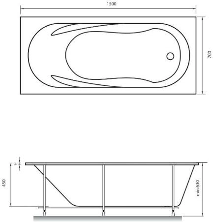 Акриловая ванна Relisan Daria 150x70