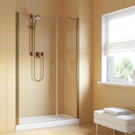 Душевая дверь Vegas-glass EP-F-2 LUX 100 05 01 L, профиль бронза, стекло прозрачное