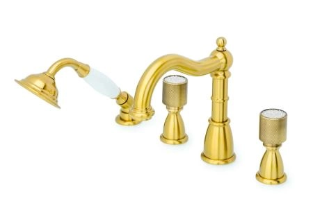 Смеситель врезной 4отв. Boheme ROYAL CRISTAL, бронза_Комплект 391-Royal/CRST