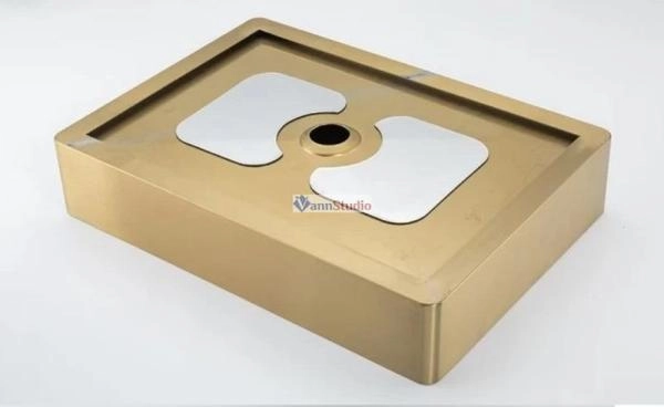 Раковина Gappo GX401-3 51x36 Cатин золотой нерж.сталь на столешницу