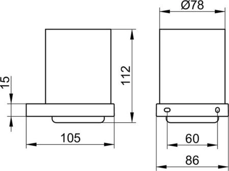 Держатель стакана KEUCO Edition 90 Square 19150019000 Прозрачный/хром