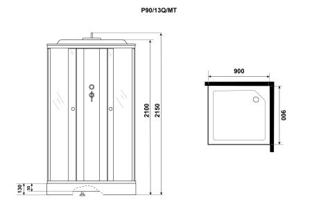 Душевая кабина Niagara Promo P90/13Q/MT (900х900х2150)
