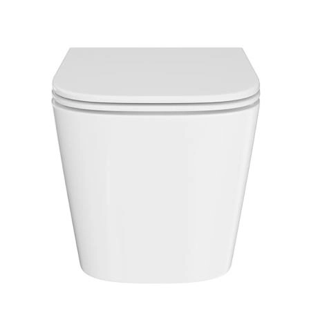 Унитаз Kerama Marazzi CUBO КУБО CU.wc.02 подвесной безободковый с крепежом и сиденьем, белый глянцевый
