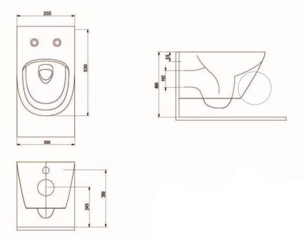 Унитаз BeWash Bogen подвесной безободковый с сиденьем микролифт черный глянец 88303206