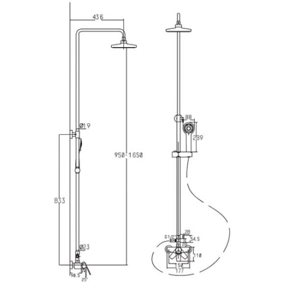 Душевая система KAISER Guss (68182) хром
