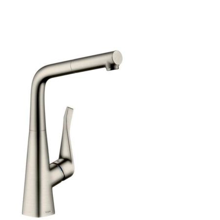Hansgrohe 14821800 Metris Смеситель для кухни 315 мм, выдвижной Г излив, сталь