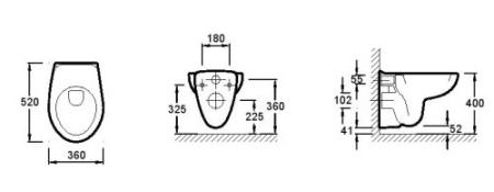 Унитаз Jacob Delafon Mideo E4345G подвесной без сиденья