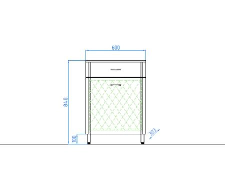 Комод для ванной Style Line Эко Стандарт 60 с корзиной напольный с ящиком