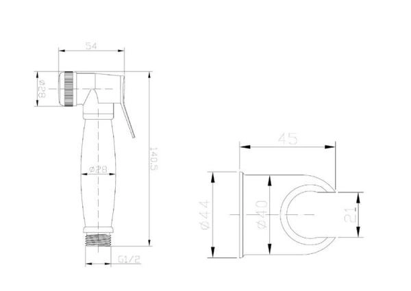 Набор 3 в 1 с гигиенической лейкой ESKO BH3in1 бронза сатин