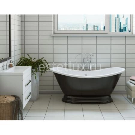 Ванна Эстет Бостон с литым подиумом 1800х740 иск. камень