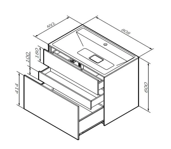 Тумба под раковину подвесная AM.PM Inspire 2.0 M50AFHX0803EGM элегантный серый матовый