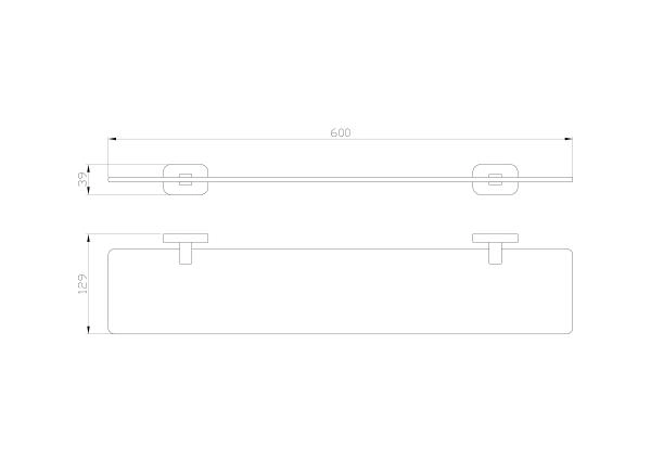 Стеклянная полка для ванной WONZON & WOGHAND GRAFFITY, Брашированный никель (WW-9327-BN)