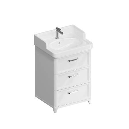 Тумба Kerama Marazzi POMPEI ПОМПЕИ PO.N.60.3\WHT напольная с 3 ящиками 60, белая глянцевая