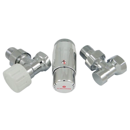 Schlosser комплект угловой Хром DN15 GZ1/2 x GW1/2 с головкой Мини M30x1,5