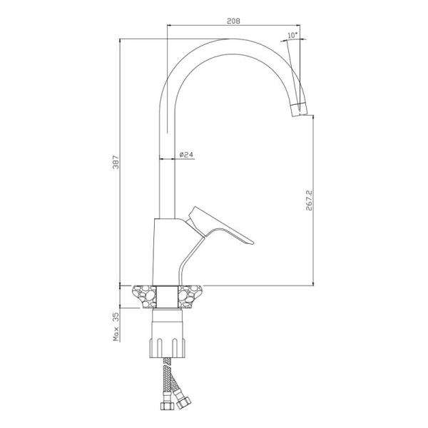 Смеситель OLIVES Porto 11430PR для кухни,хром