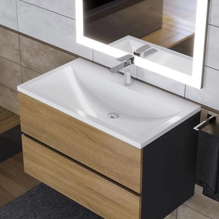 Раковина Uperwood Self 80 см, белая глянцевая