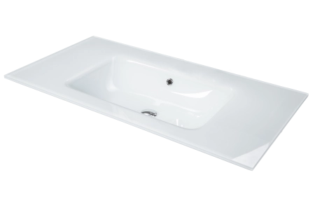 Столешница Boheme стекло 100см моноблок Жемчужный Белый Lucido 852-100-W Lucido